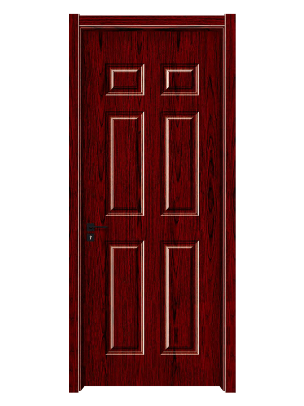 LH-9017 Porte en bois rouge 6 conception de panneau